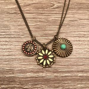 Lucky Brand triple flower necklace